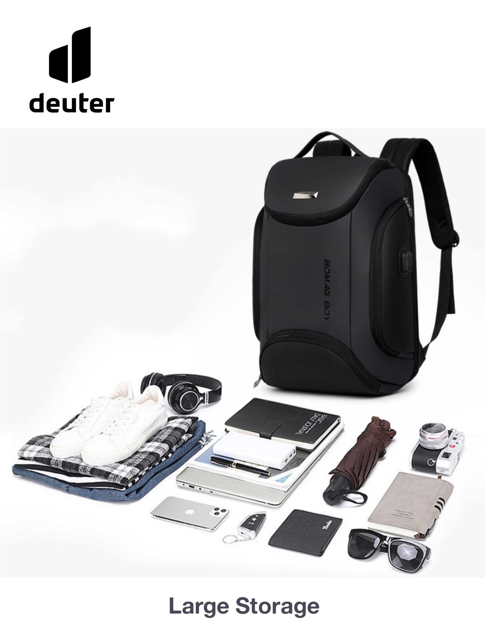 Deuter Bomag Anti-Theft Laptop Backpack with USB Charging Port - Image 6