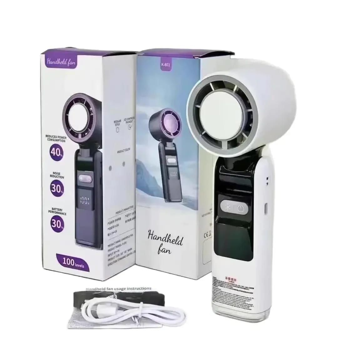 2-in-1 Mini AC Cooling Fan K-801K with 4000mAh Battery & SOS Light