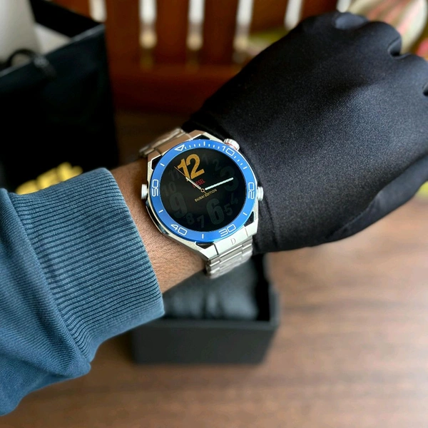 Diesel Style Round Smartwatch with Dual Strap & Fitness Tracking - Image 3