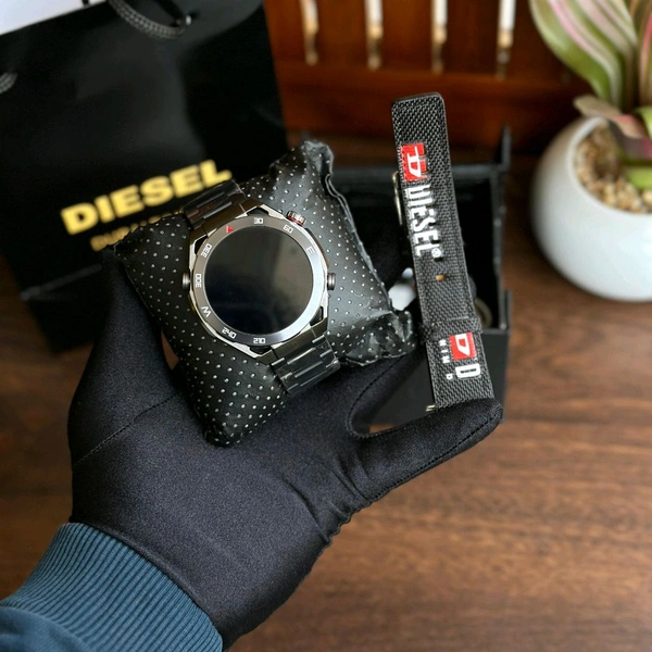 Diesel Style Round Smartwatch with Dual Strap & Fitness Tracking - Image 6