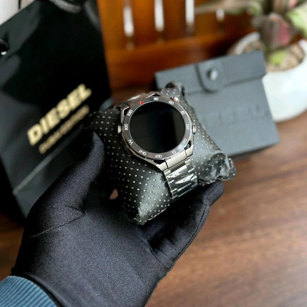 Diesel Style Round Smartwatch with Dual Strap & Fitness Tracking - Image 4