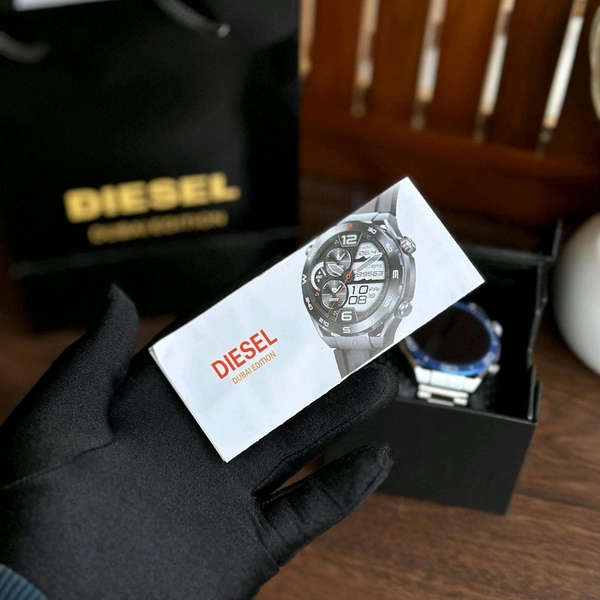 Diesel Style Round Smartwatch with Dual Strap & Fitness Tracking - Image 11