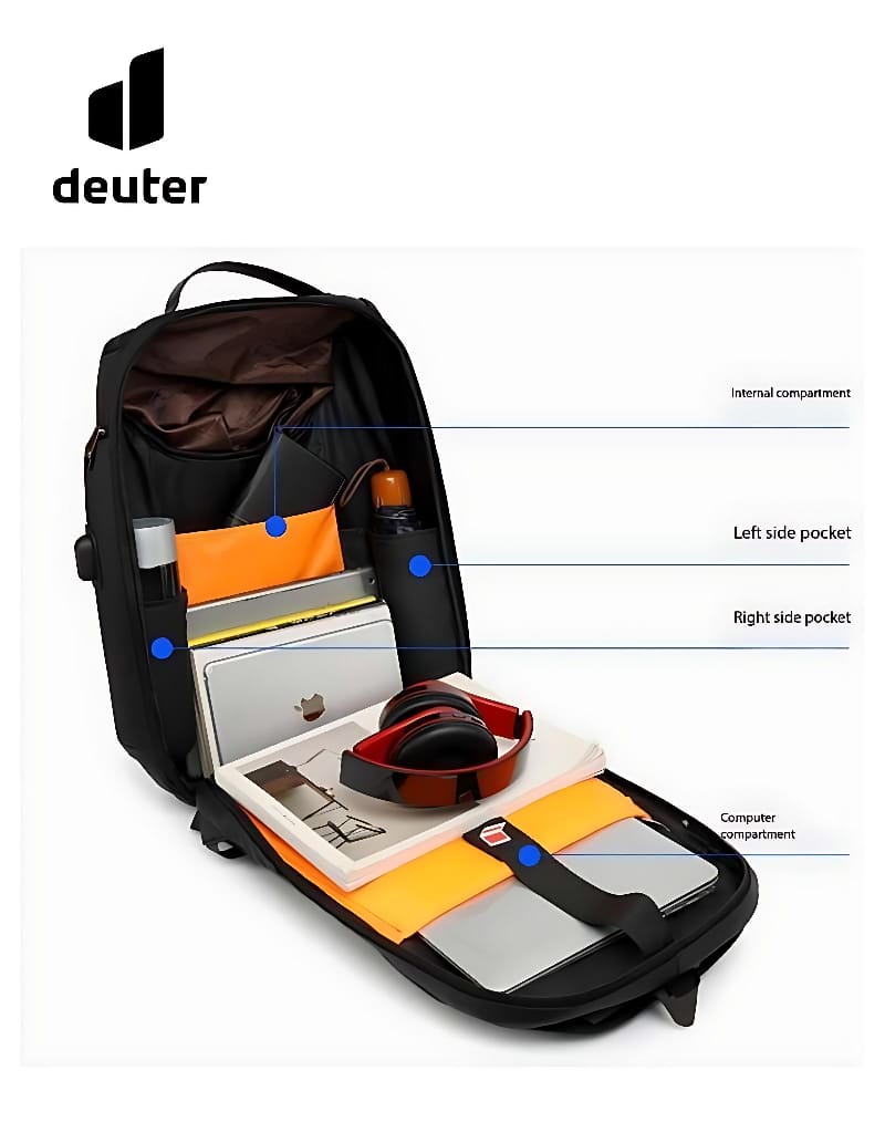 Deuter Bomag Anti-Theft Laptop Backpack with USB Charging Port - Image 9