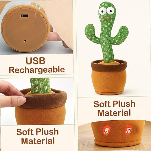Dancing Cactus Toy with Voice Recording, Singing & Repeating Function - Image 2
