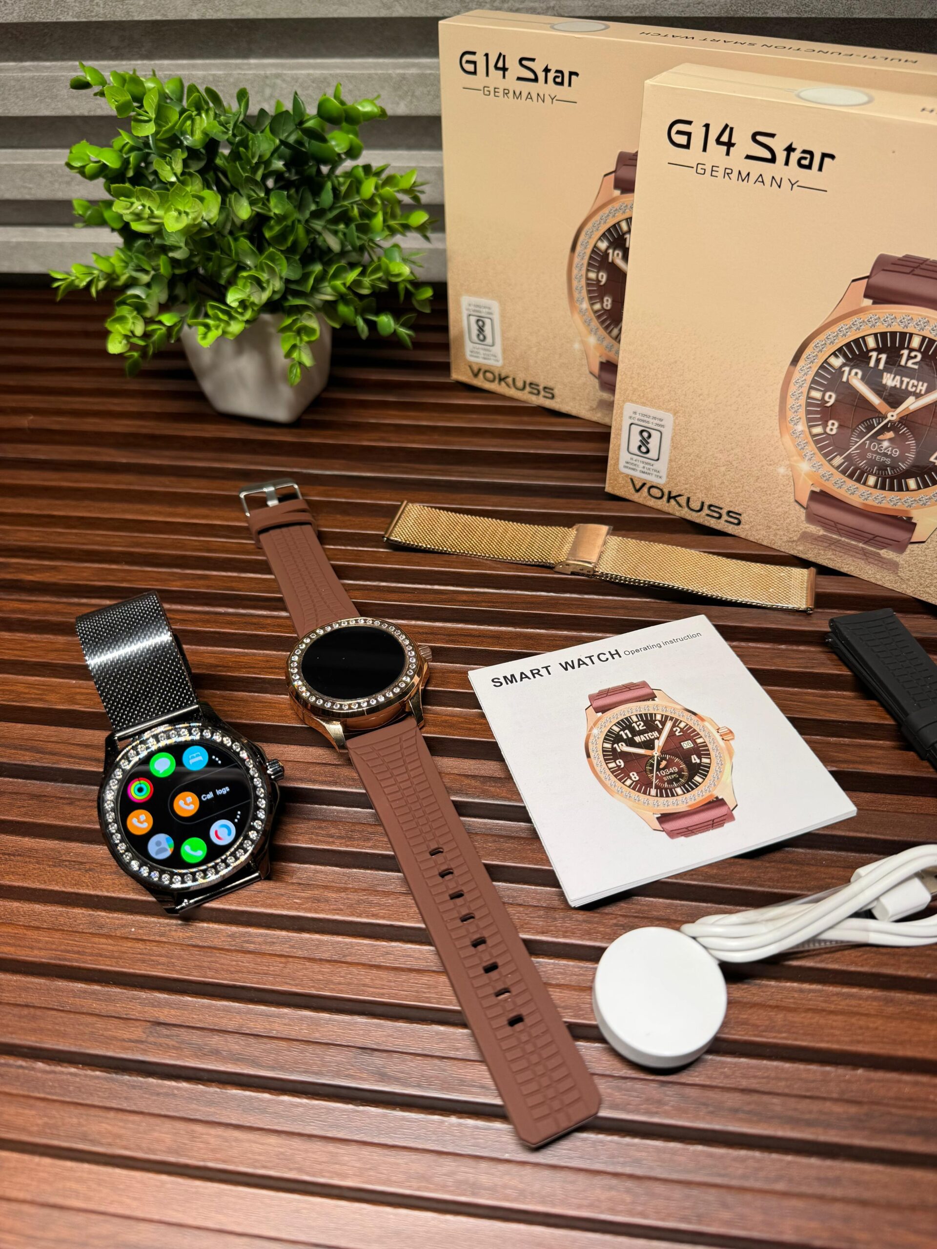 G14 Star AMOLED Smart Watch with Premium Metal Body & Wireless Charging