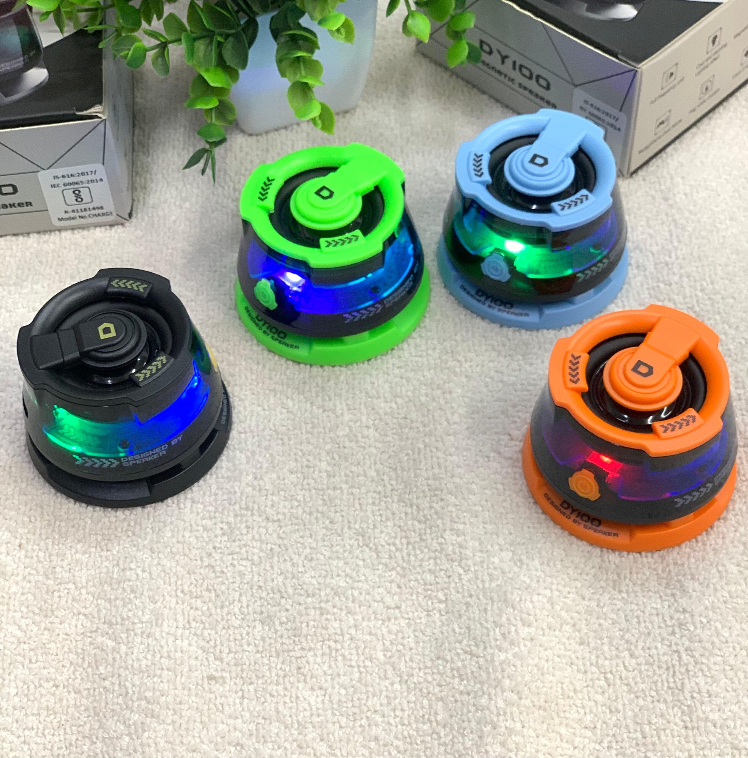 DY100 Portable RGB Bluetooth Speaker with Dynamic LED Lights - Image 3