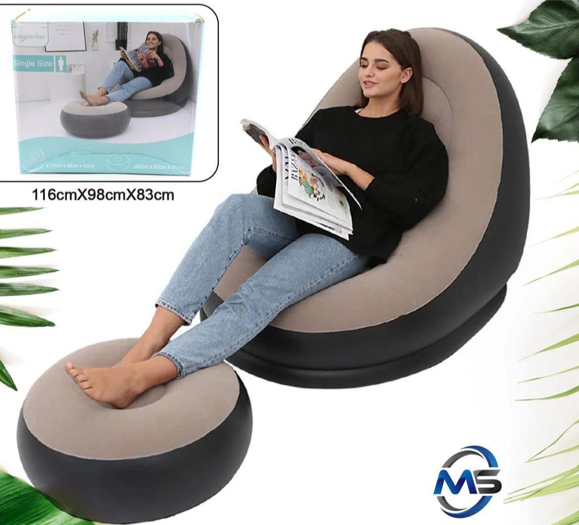 2-in-1 Inflatable Air Sofa with Footrest
