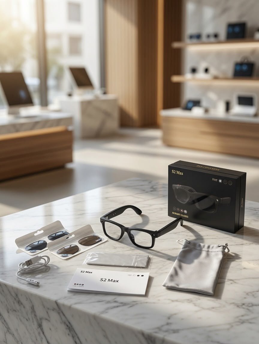 AI Smart Glasses S2 Max with HD Camera, Bluetooth Calling & AI Translation