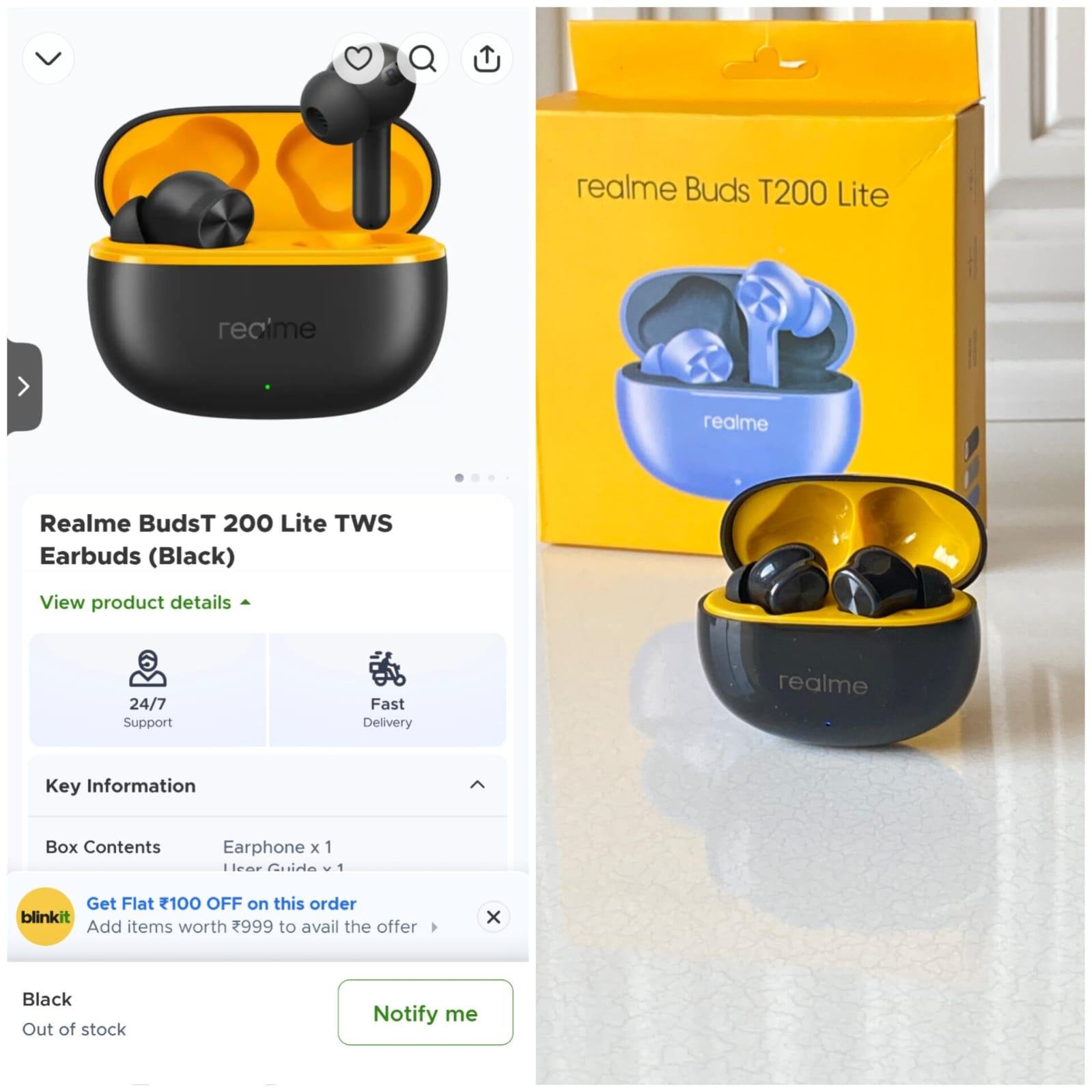 Realme Buds T200 Lite Style TWS Earbuds with Touch Controls - Image 12