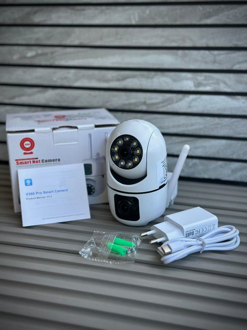 Q21D Dual-Lens WiFi CCTV Security Camera with 360° Rotation & Night Vision