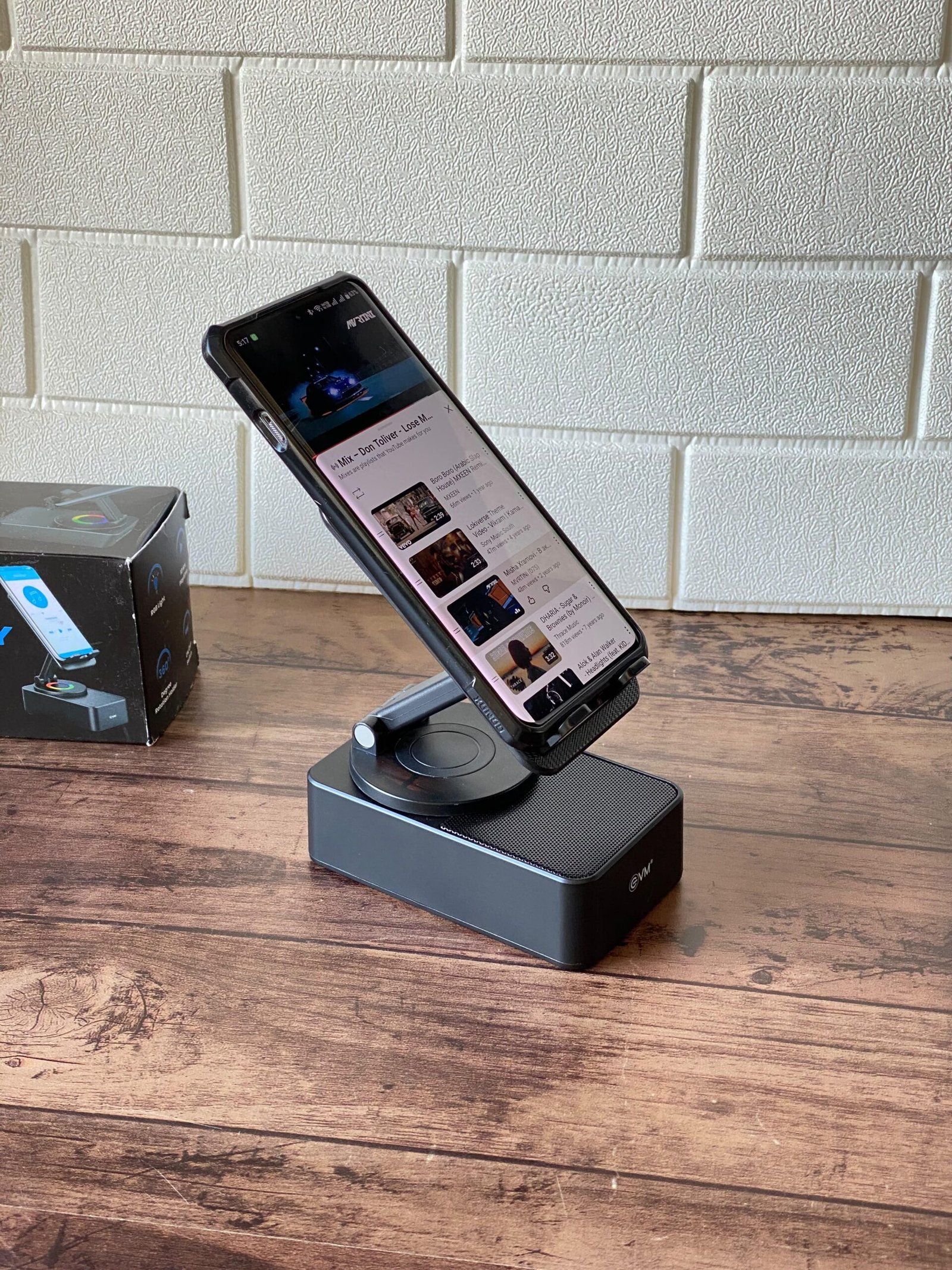 EVM Enplay 2-in-1 Bluetooth Speaker with 360° Rotating Mobile Stand & RGB Light - Image 6
