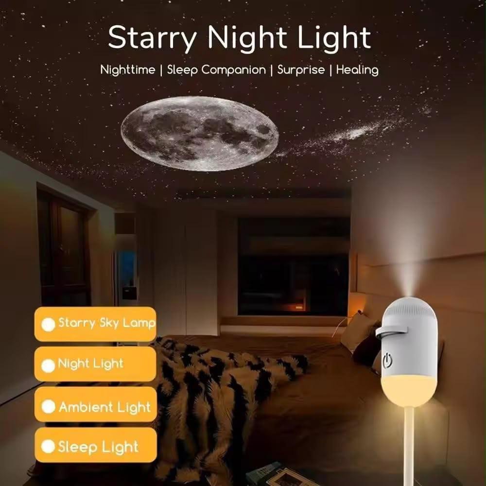 USB Starry Sky Galaxy Projector Night Light with 6 Projection Discs - Image 2