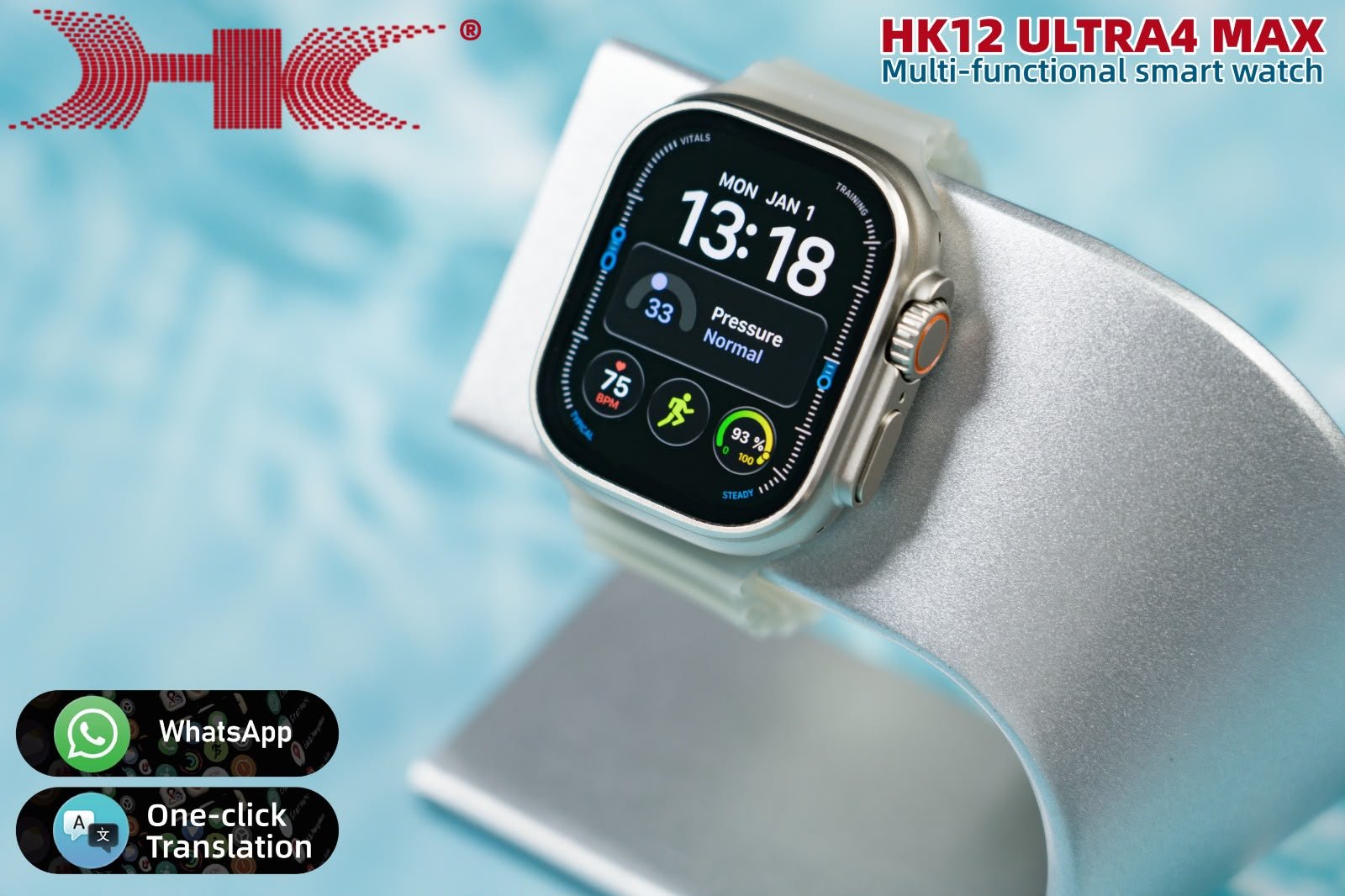 HK12 Ultra 4 AI Smartwatch with 2.02" AMOLED Display, AI Translation & Bluetooth Calling - Image 13